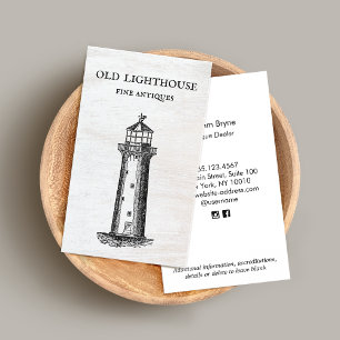 Lighthouse Etching Square Business Card