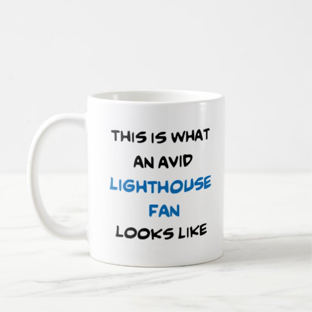 lighthouse fan, avid coffee mug (Left)