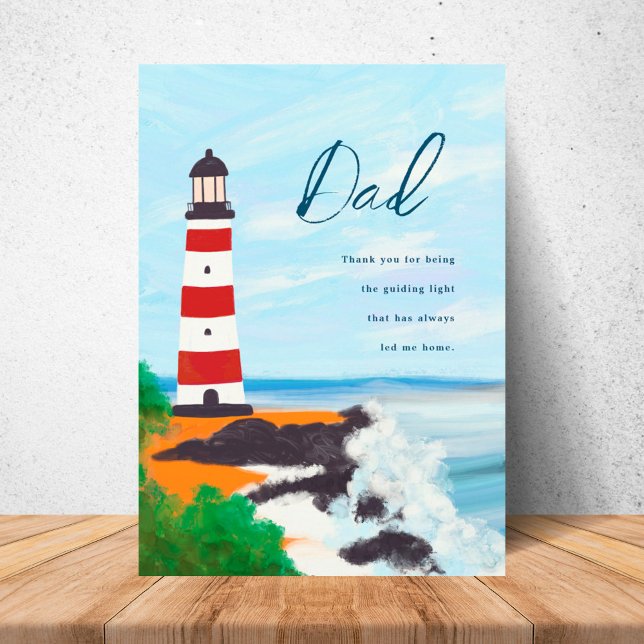 Lighthouse Father's Day Personalized Greeting Card (Creator Uploaded)