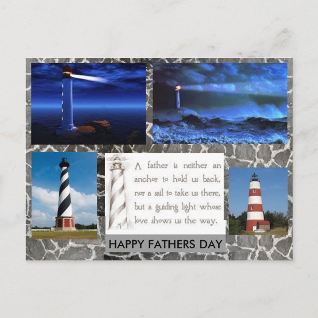 Lighthouse Fathers Day postcard (Front)