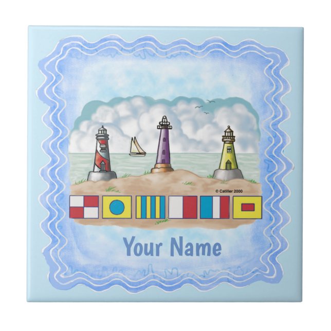 Lighthouse Flags Tile (Front)