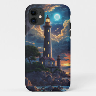 Lighthouse Full Moon iPhone 11 Case