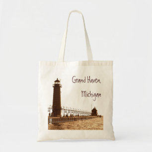 lighthouse, Grand Haven, Michigan Tote Bag