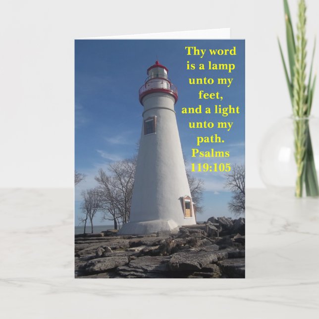 Lighthouse Greeting Card with Inspirational msg. (Front)