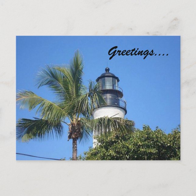 lighthouse, Greetings.... Postcard (Front)
