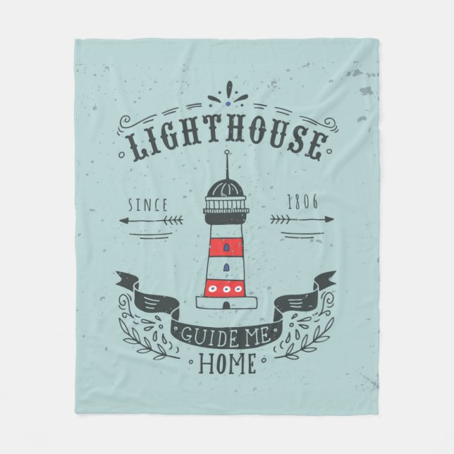 Lighthouse Guide Me Home Poster Fleece Blanket (Front)
