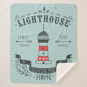 Lighthouse Guide Me Home Poster Sherpa Blanket