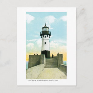 Lighthouse, Harbour Entrance, Duluth, Minnesota Postcard