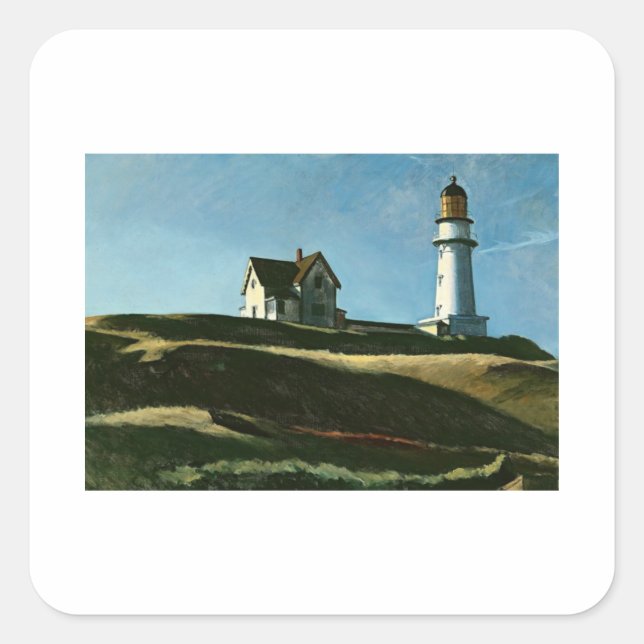 Lighthouse Hill - Edward Hopper Square Sticker (Front)