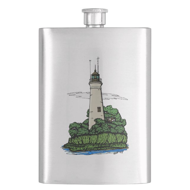 Lighthouse Hip Flask (Front)