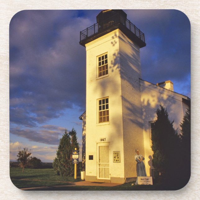 Lighthouse in Escanaba UP Michigan Coaster (Front)
