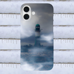 Lighthouse in the storm - Baltic Sea iPhone 16 Plus Case