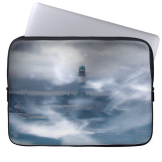 Lighthouse in the storm - Baltic Sea Laptop Sleeve