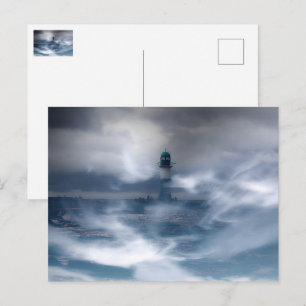 Lighthouse in the storm - Baltic Sea Postcard