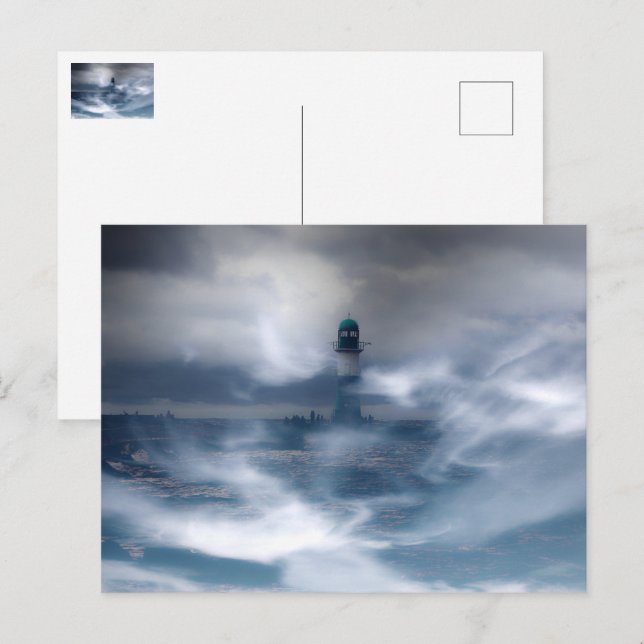 Lighthouse in the storm - Baltic Sea Postcard (Front/Back)
