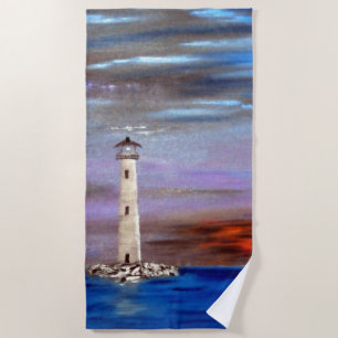 Lighthouse Island Beach Towel