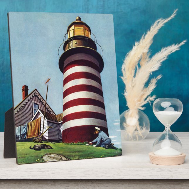 Lighthouse Keeper by Stevan Dohanos Plaque (Side)