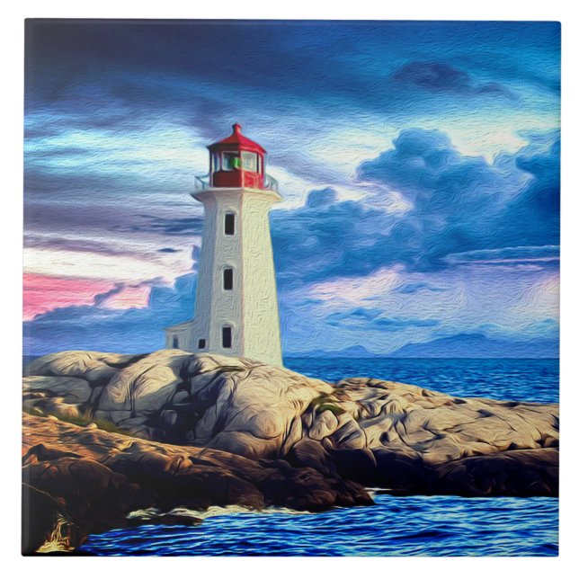 Lighthouse L - Large Ceramic Tile (Front)