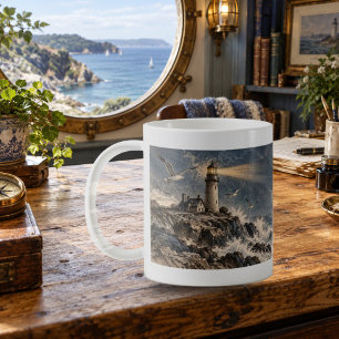 Lighthouse Letters Lighthouse Etching Mug