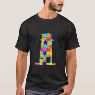 Lighthouse Light House Tower Jigsaw Autism Puzzle T-Shirt