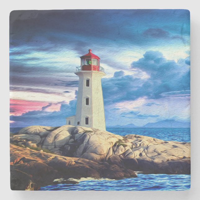 Lighthouse - Marble Coaster (Front)