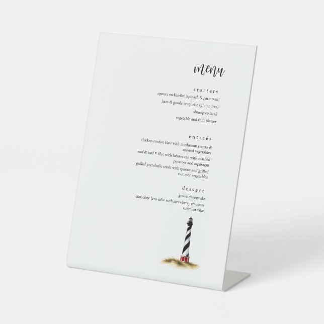 Lighthouse Menu Pedestal Sign (Front)