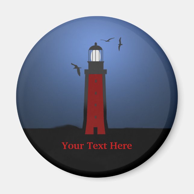Lighthouse Nautical Round Magnet (Front)