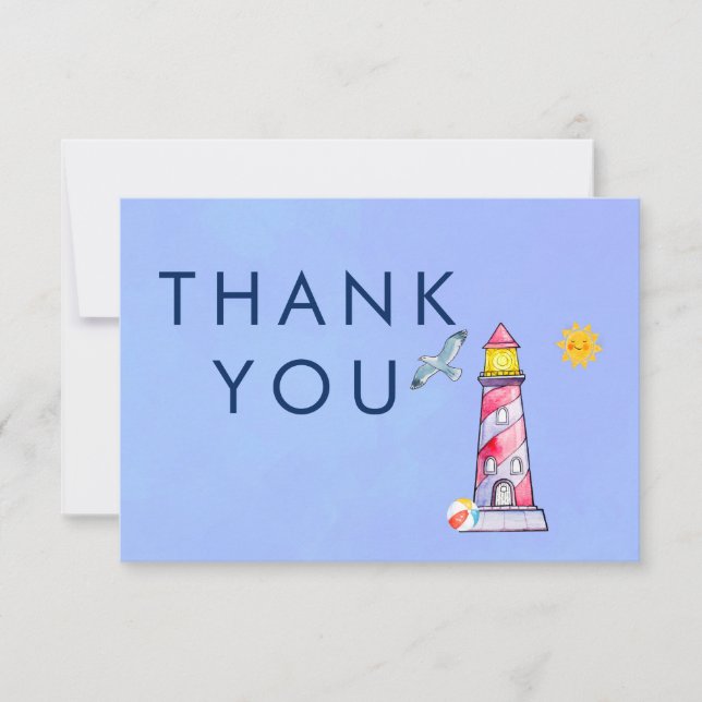 Lighthouse Nautical Theme Thank You (Front)