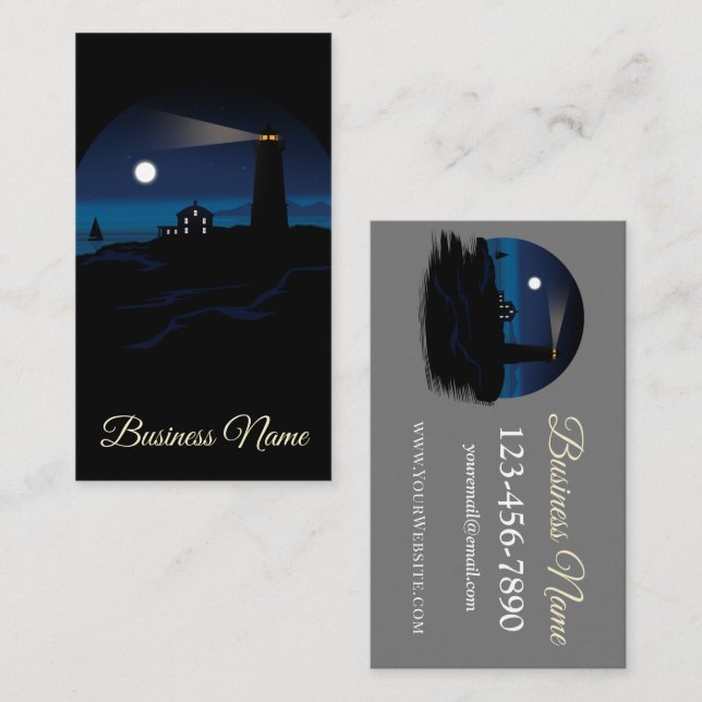 Lighthouse - Night Business Card (Front/Back)