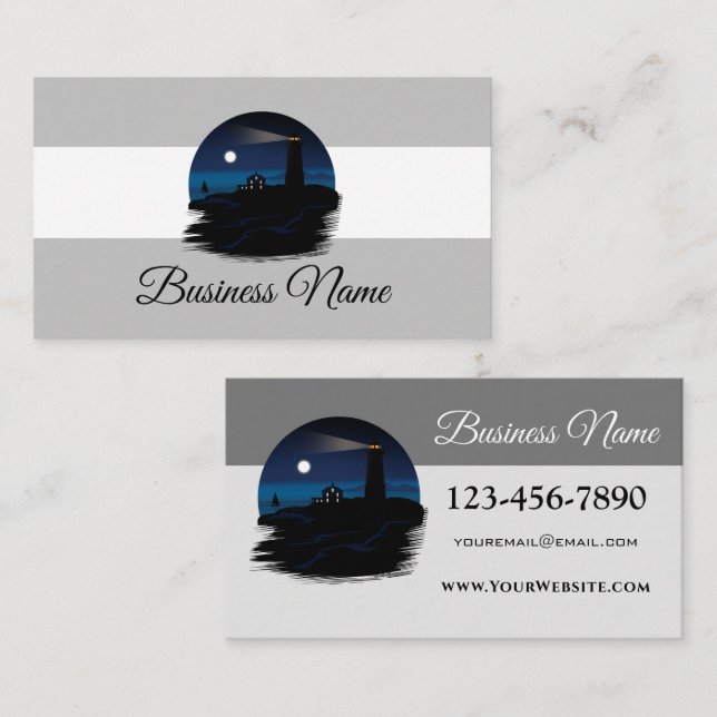 Lighthouse - Night Business Card (Front/Back)