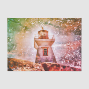 Lighthouse Ocean Nautical Rustic Coastal Texture Tissue Paper