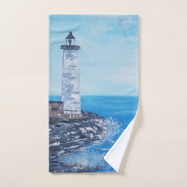Lighthouse Ocean Scene Hand Towel (Hand Towel)