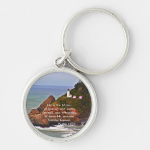 Lighthouse Ocean Sea Christian Creationarts Keychain