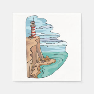 Lighthouse On A Cliff Paper Napkins