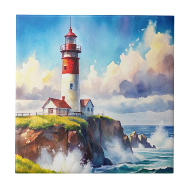 Lighthouse on a Cliff Tile (Front)