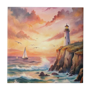 Lighthouse on a Cliff Tile