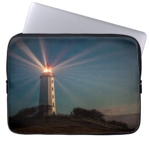 Lighthouse on a Hill Shining at Night Laptop Sleeve