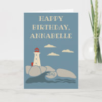 Lighthouse on a Rocky Coast Birthday