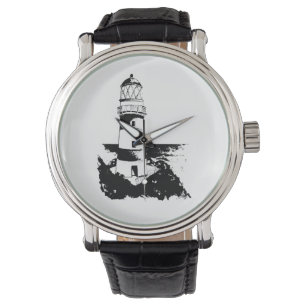 Lighthouse on a stone island square sticker gift t watch