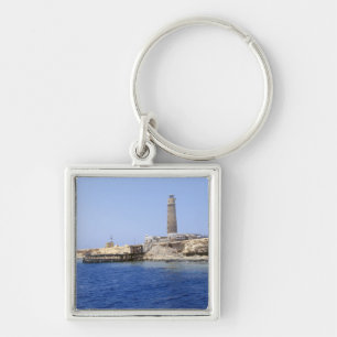 Lighthouse on Brother Islands, Red Sea, Egypt Keychain