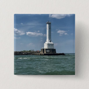 Lighthouse on Huron, Ohio Photography 2 Inch Square Button