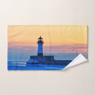 Lighthouse on Lake Superior Hand Towel
