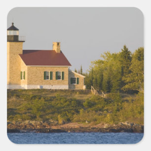 Lighthouse on Lake Superior near Copper Harbour Square Sticker