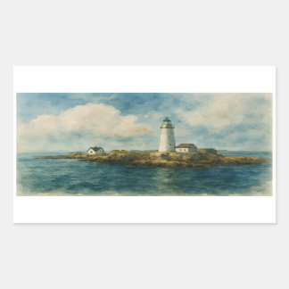 Lighthouse on Rocky Island – Coastal Boston Sticker