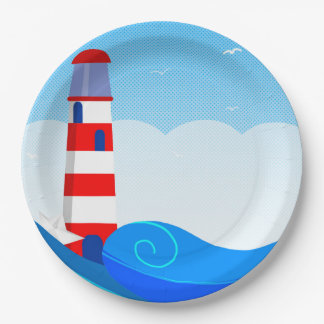 Lighthouse paper plate