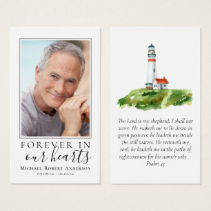 Lighthouse Photo Memorial Prayer Card
