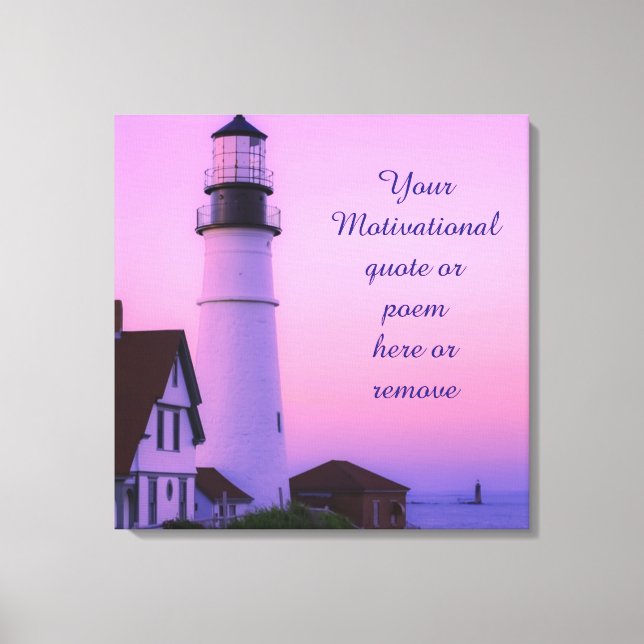 Lighthouse Pink Sky Canvas Print (Front)