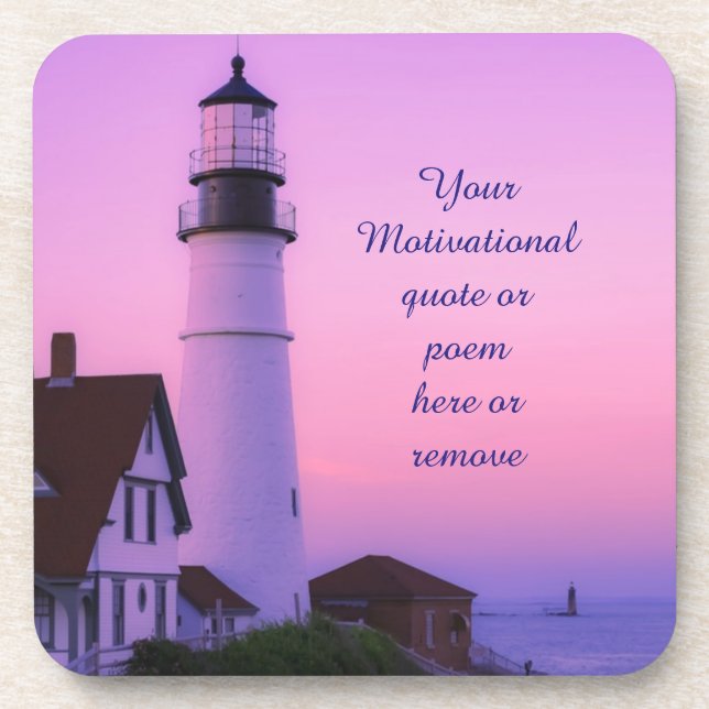 Lighthouse Pink Sky Coaster (Front)