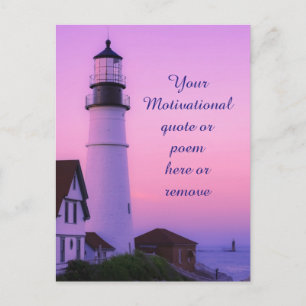 Lighthouse Pink Sky Postcard