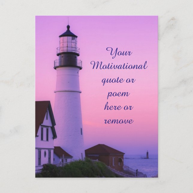 Lighthouse Pink Sky Postcard (Front)